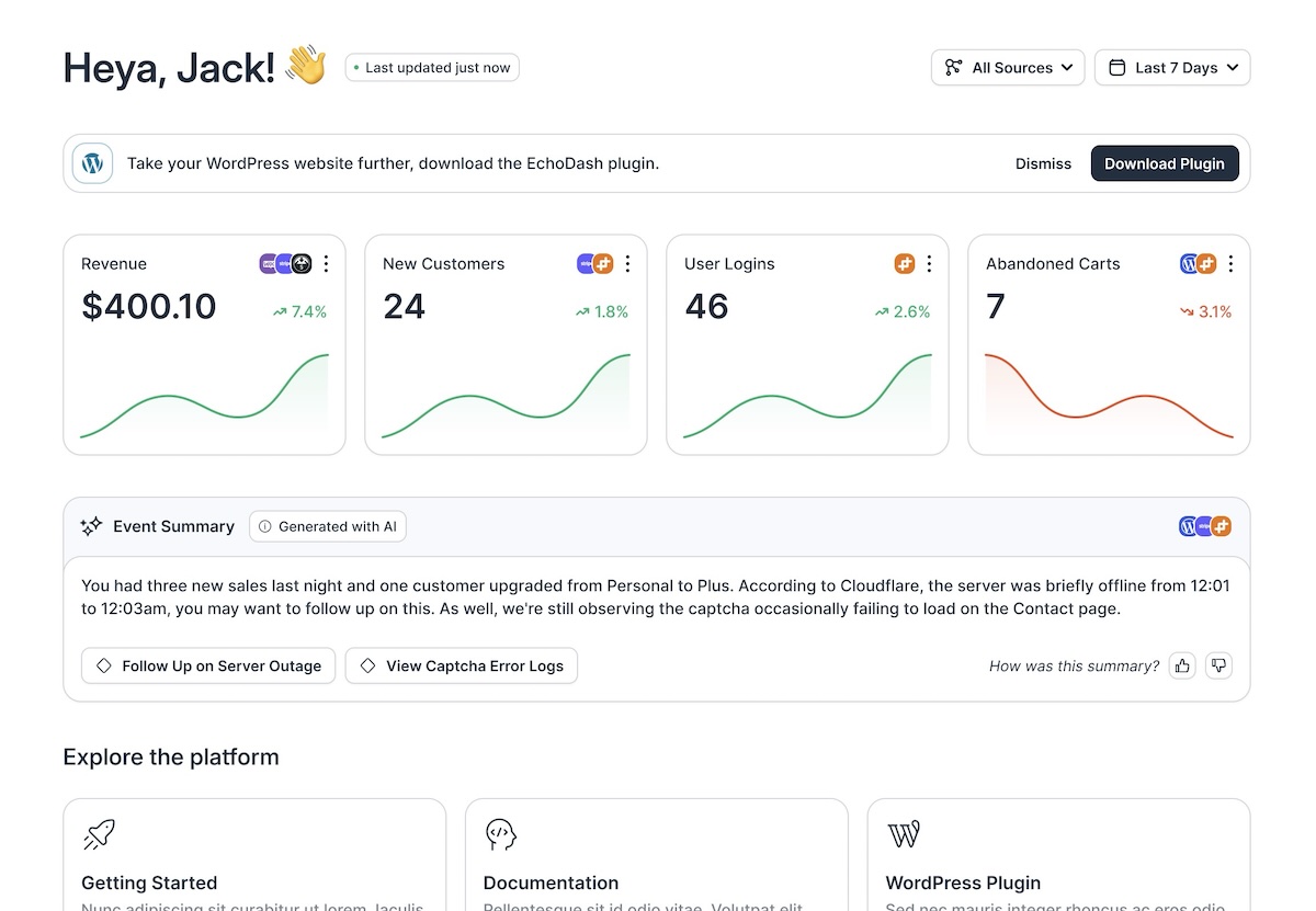 EchoDash Proactive Intelligence