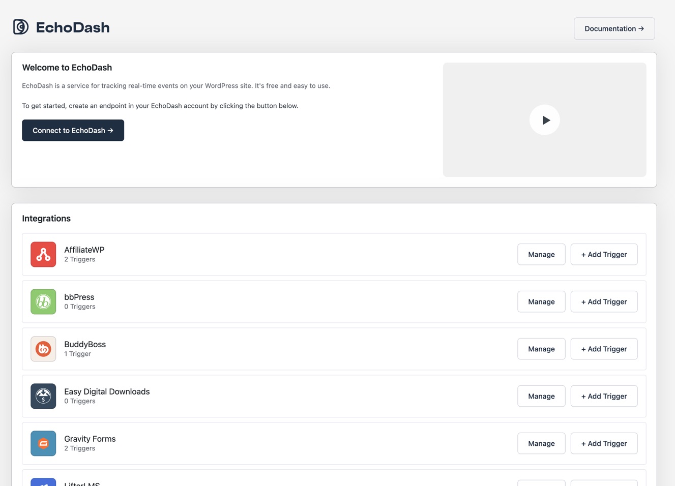 The EchoDash WordPress Plugin